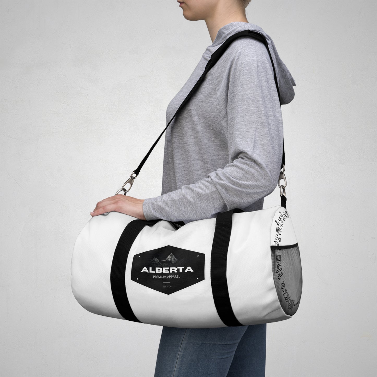 Classic White Duffel Bag — Spacious Travel & Gym Carryall