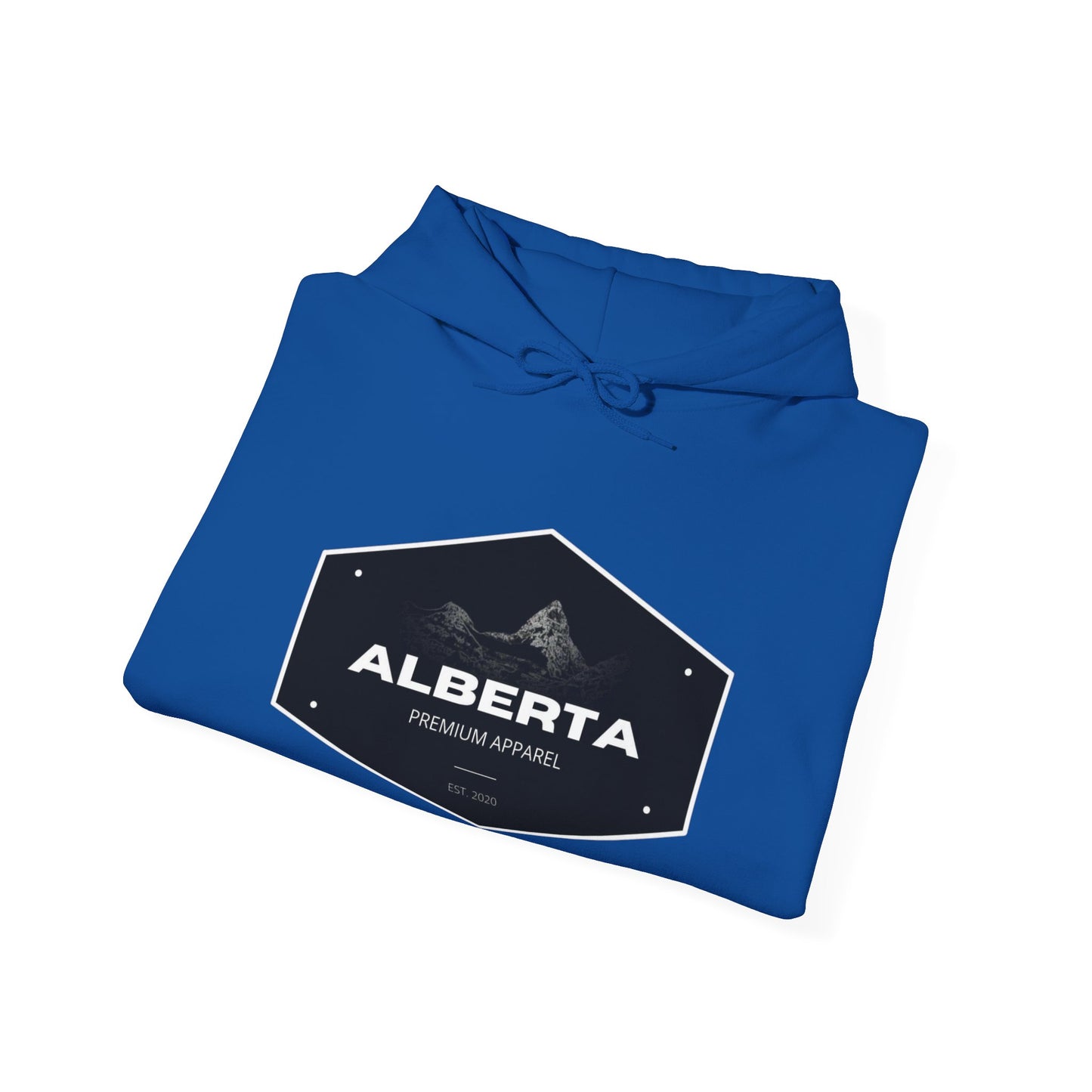 Alberta Hex Logo Hoodie — Vintage Mountain Crest Sweatshirt